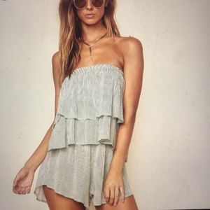 Blue Life Marion Tiered Strapless Striped Romper